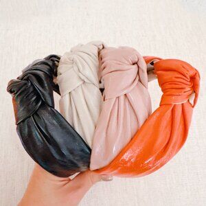 NWT - Ellison + Young - Chic Twisted Knot Faux Leather Headband